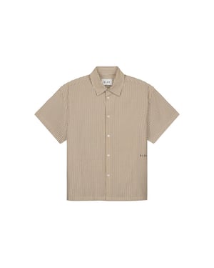 Olaf Hussein Boxy seersucker stripe shirt ss korte mouw overhemden m200303