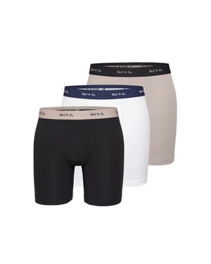 Phil & Co Boxershorts heren met lange pijpen boxer briefs 3-pack zwart / beige / wit