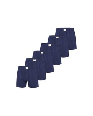 Phil & Co Wijde boxershorts jersey stretch effen navy 6-pack