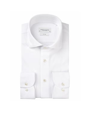 Profuomo Knitted mercerised overhemd met lange mouwen