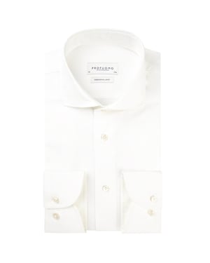 Profuomo Off-white wedding overhemd met lange mouwen