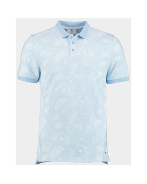 Bos Bright Blue Polo korte mouw ken polo oxford aop 24108ke09bo/210 light blue