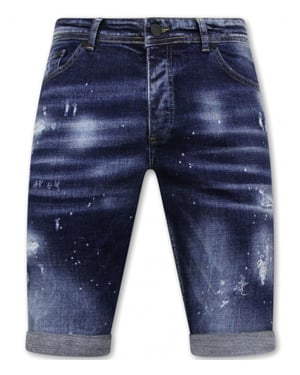 Local Fanatic Men's paint splatter stonewashed short slim fit