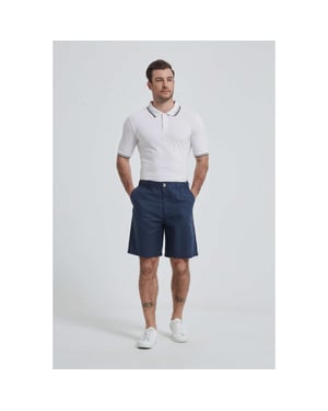 William de Faye Linnen shorts blauw