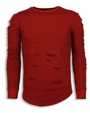 Justing 3d stamp paris trui damaged sweater