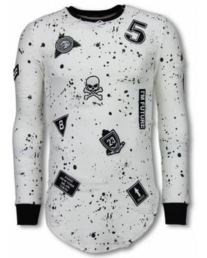 Justing Paint drops army shirt long fit sweater