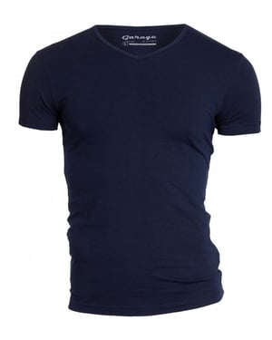Garage Basis t-shirt v-hals bodyfit blauw