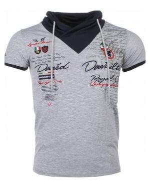 David Copper E t-shirt korte mouwen sjaalkraag