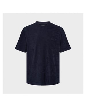 Kronstadt Ks3816 ledger organic terrycloth pocket tshirt navy