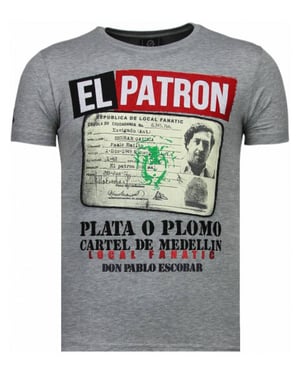 Local Fanatic El patron narcos billionaire rhinestone t-shirt
