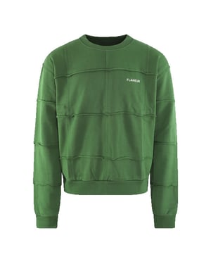 Flaneur Homme Heren cut & sew sweater green