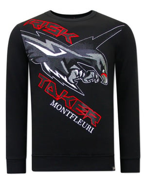 Montfleuri Sweater met print eagle head