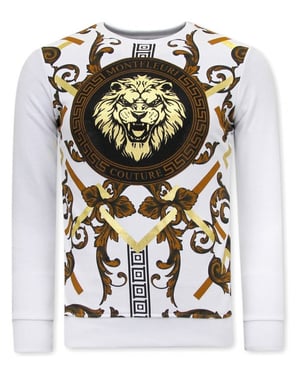 Montfleuri Sweater met print gouden leeuw