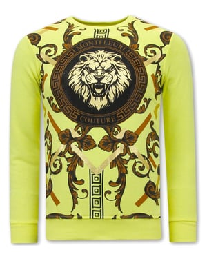 Montfleuri Sweater met print gouden leeuw