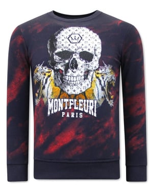 Montfleuri Sweater met print skull tiger