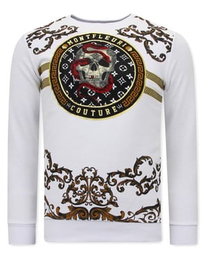 Montfleuri Sweater met print snake skull