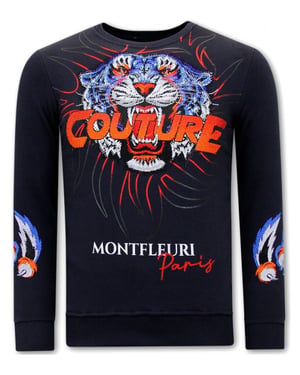 Montfleuri Sweater met print tiger couture