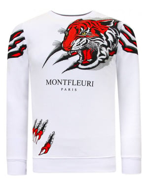 Montfleuri Sweater met print tiger head