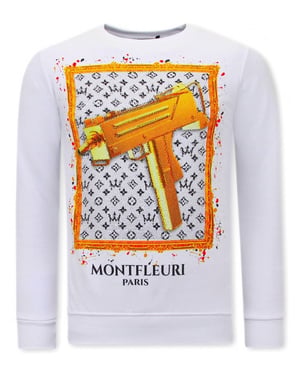 Montfleuri Sweater met print uzi does it