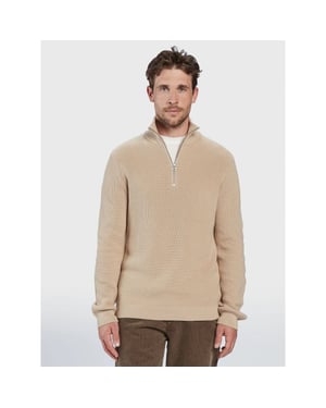 Gabba Cape roll neck knit light sand 10078