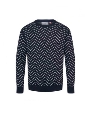 Kronstadt Ks3795 zig-zag cotten knit navy