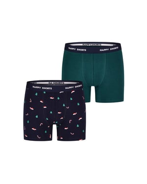 Happy Shorts Kinder boxershorts jongens kerst print 2-pack christmas
