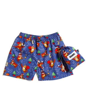 MG-1 Wijde kinder kerst boxershorts jongens kerstman