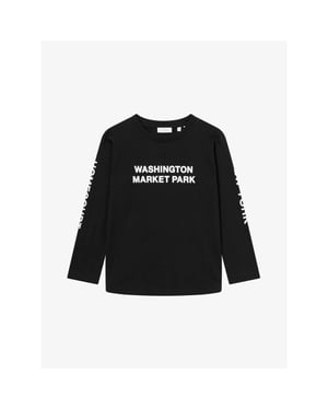 Les Deux Jongens shirt washington zwart light ivory
