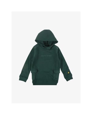 Lyle and Scott Jongens hoodie cargo pocket argyle teal