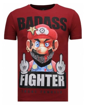 Local Fanatic Fight club mario rhinestone t-shirt