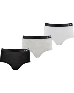 Apollo Meisjes bamboe hipster 3-pack zwart grijs wit