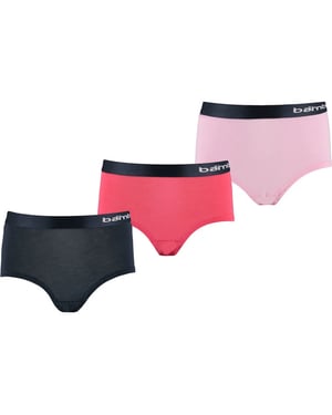 Apollo Meisjes bamboe hipster 3-pack zwart rood roze