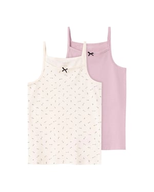 Name It Kinder topje meisjes nkfstrap 2-pack roze/off-white