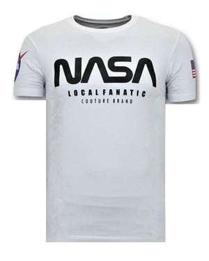 Local Fanatic T-shirt met opdruk nasa american flag shirt