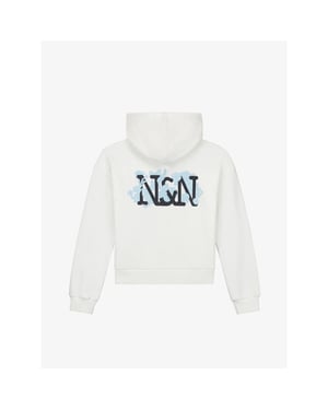 Nik & Nik Meisjes hoodie lacie off white sky blue