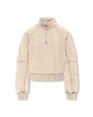 Only Kogdonna ls half zip washed swt ecru
