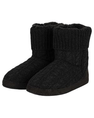 Apollo Dames pantoffels kabel patroon antraciet