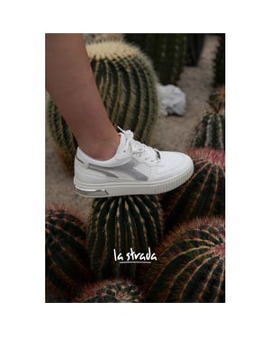 La Strada White pu + canvas 2101476-1005