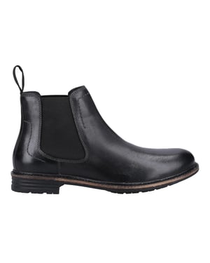 Hush Puppies Heren Justin Leren Chelsea Laarzen (Zwart)