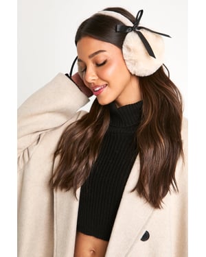 Faux Fur Bow Detail Earmuffs