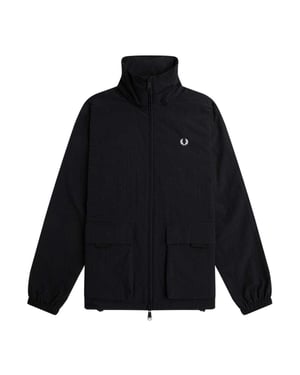 Fred Perry Heren Jas met Opgenaaide Zakken (Zwart)