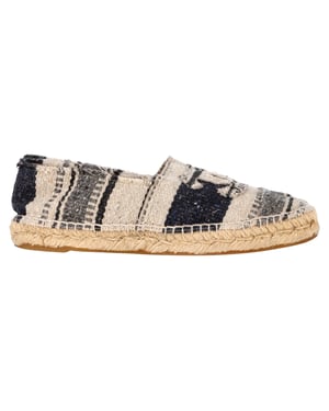 Chanel Striped Cap Toe CC Espadrille Flats in Multicolor Canvas