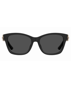 Moschino Unisex Volwassenen Zonnebril met Gespdetails (Zwart)