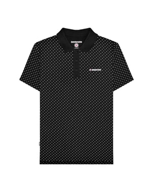 Lambretta Mens SS24 Polka Dot Polo Shirt (Black)