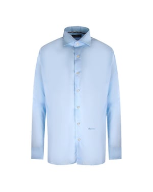 Aquascutum Heren Effen Lange Mouwen Overhemd (Lichtblauw)