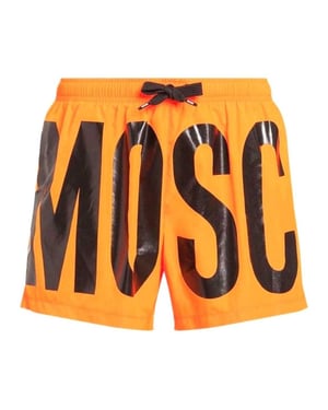 Moschino Heren Logo Zwemshort (Helder oranje)