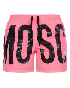 Moschino Heren Logo Zwemshort (Roze)