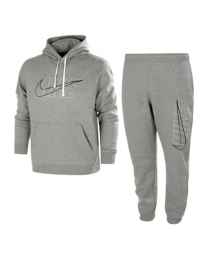 Nike Mens Grey Outline Hooded Fleece Tracksuit