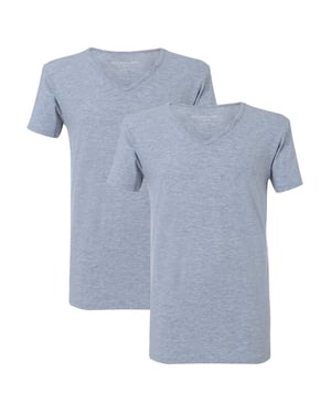 McGregor Premium stretch t-shirt 2-pack grey v-neck
