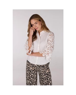 Jansen Amsterdam Odelia blouse l710 lach sleeves off-white